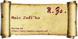Maic Zsóka névjegykártya